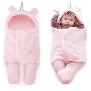 Upsimples Baby Girl's Size 0-9 Months Swaddle Blanket Sleeping Sack Pink Unicorn